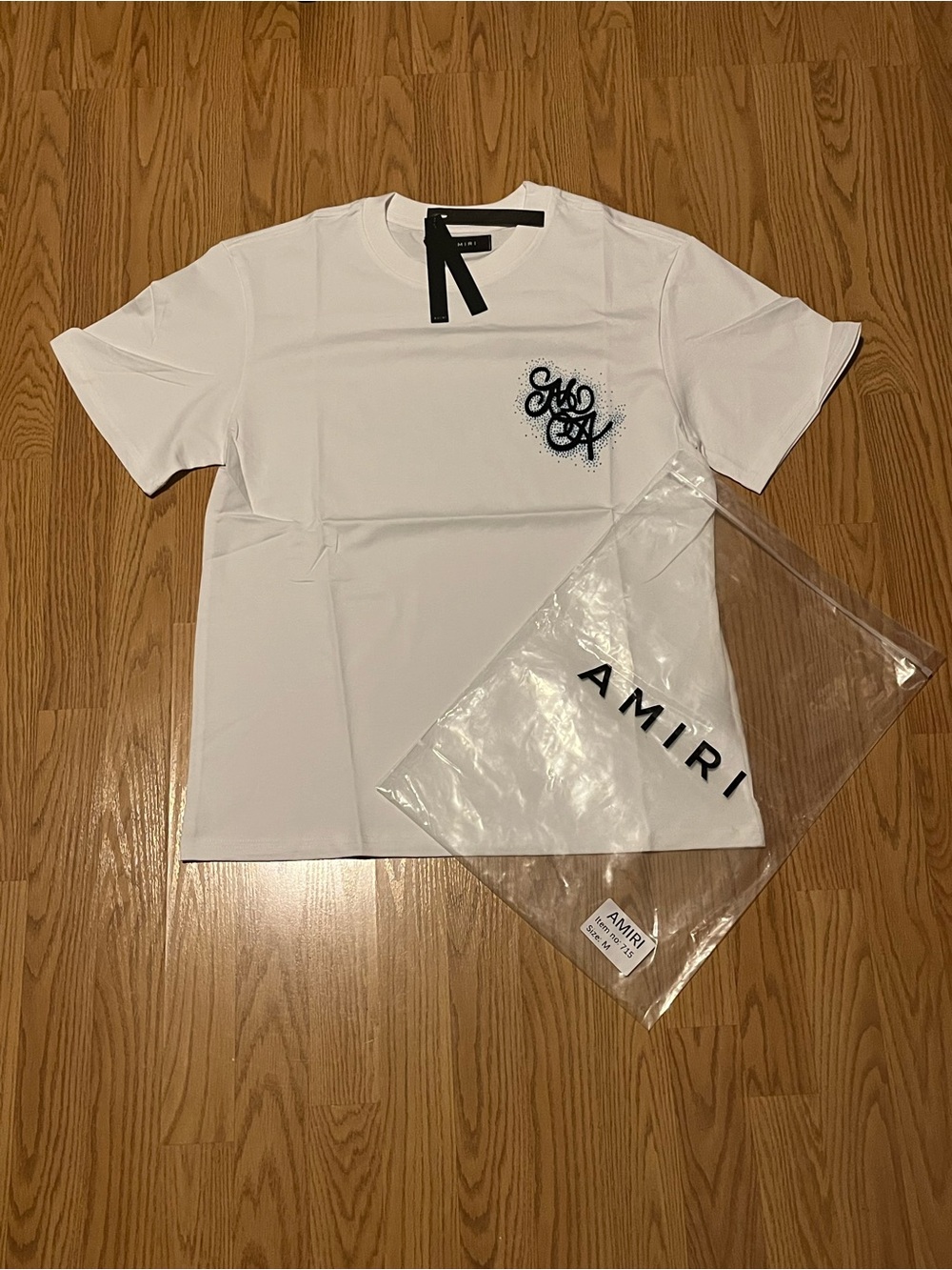 AMIRI White Short-Sleeve Tee with Script Chest Logo